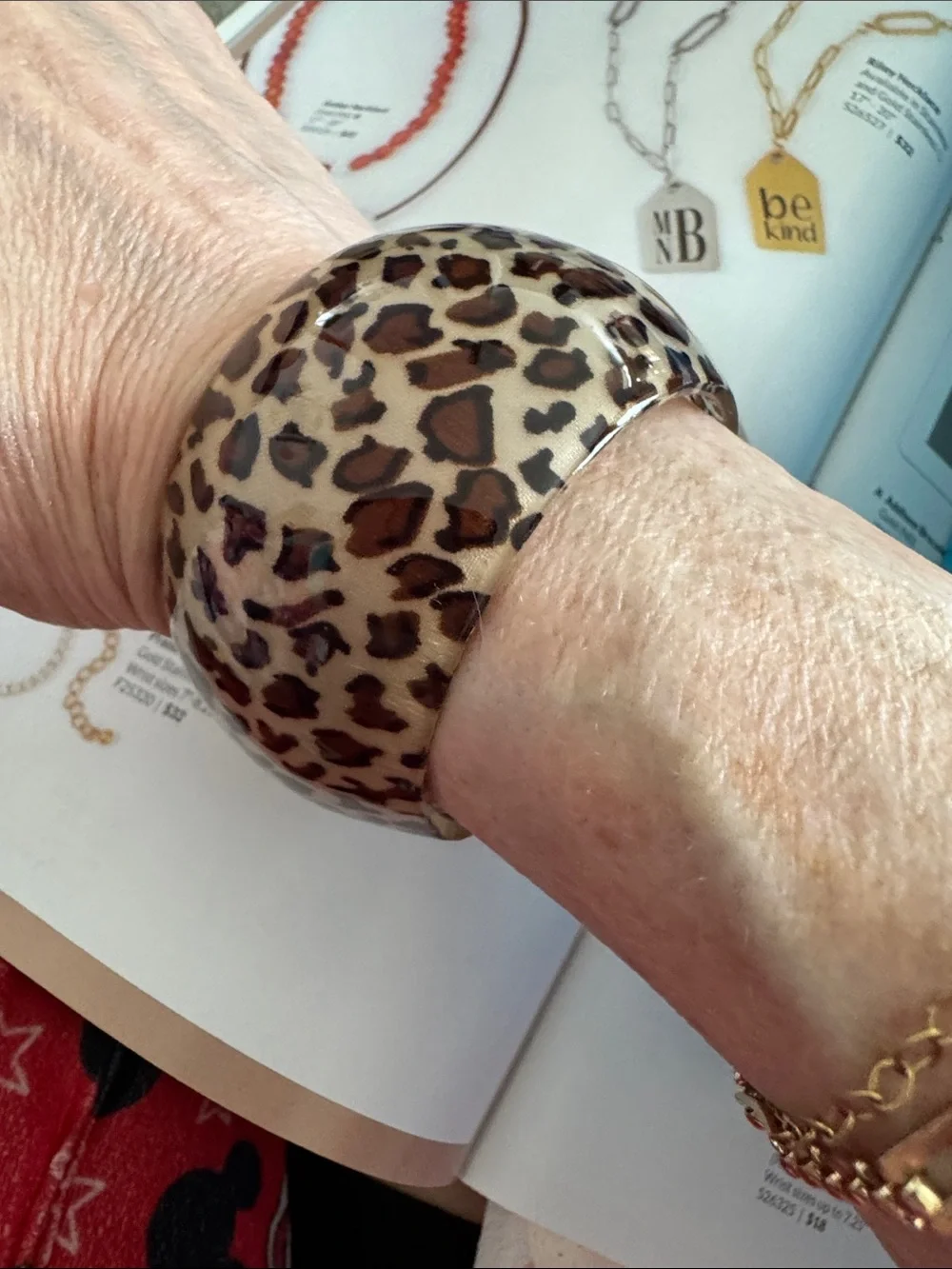 bloom Leopard-Print Isla Cuff Acrylic Bracelet in Brown & Cream Women’s Jewelry